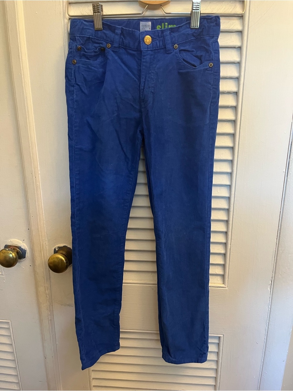 J. Crew boys royal blue corduroy pants with gold-tone hardware